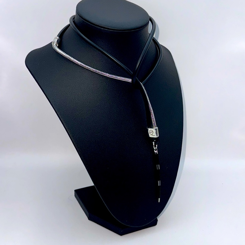 Alexander McQueen leather and metal necklace(EUC)